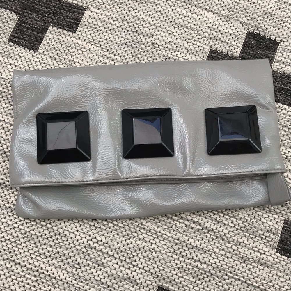 Grey with black gems clutch